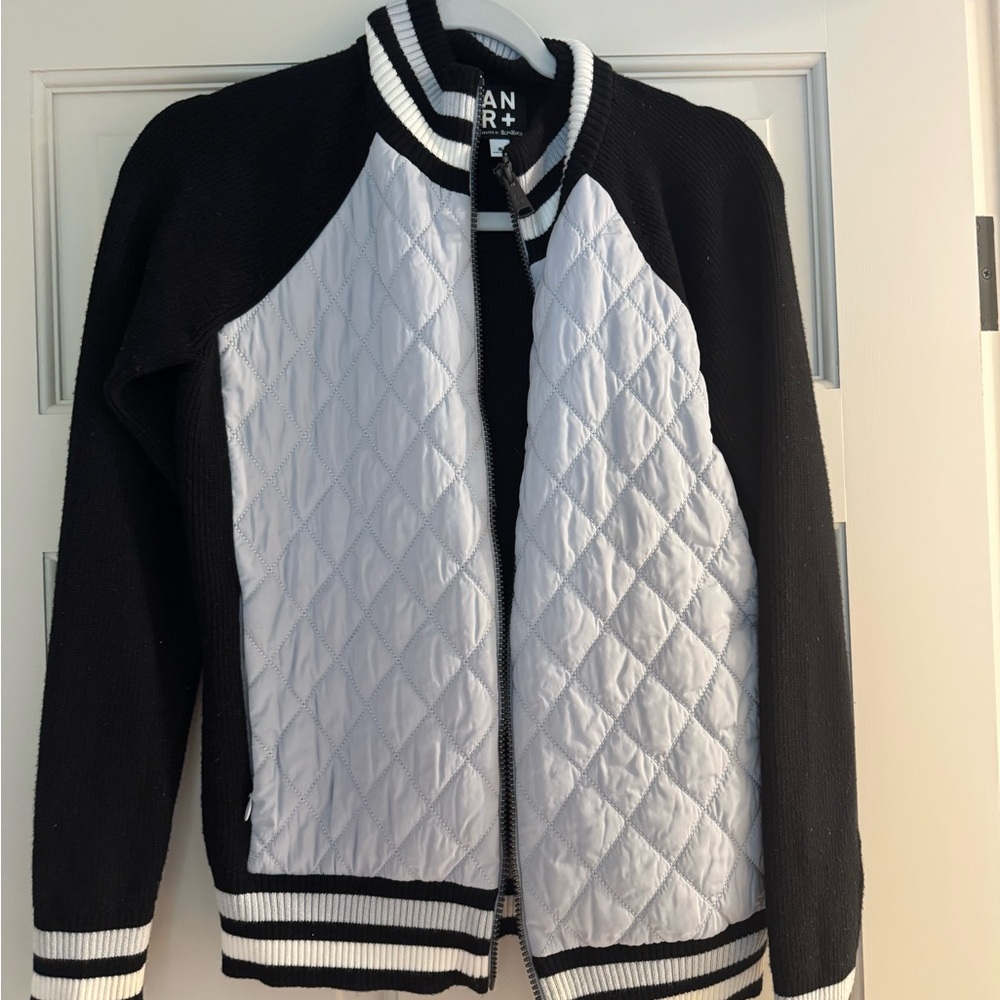 Alp n Rock Black & White Quilted Bomber Jacket